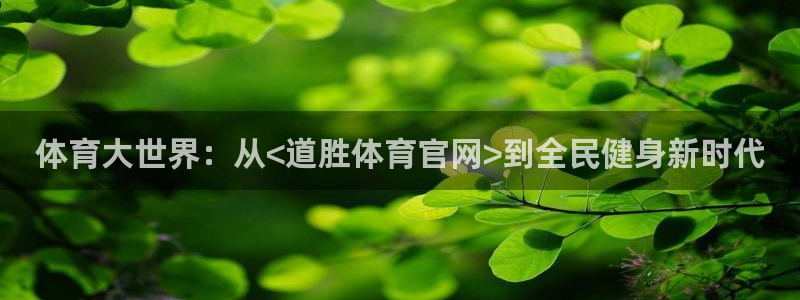 体育大世界：从<道胜体育官网>到全民健身新时代
